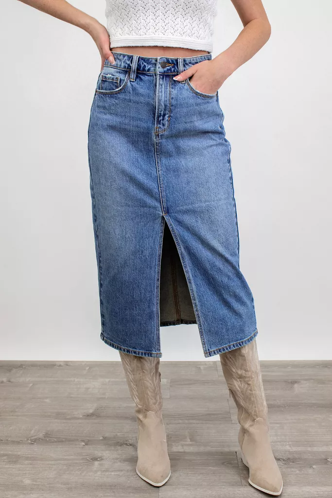 Summer House Denim Midi Skirt