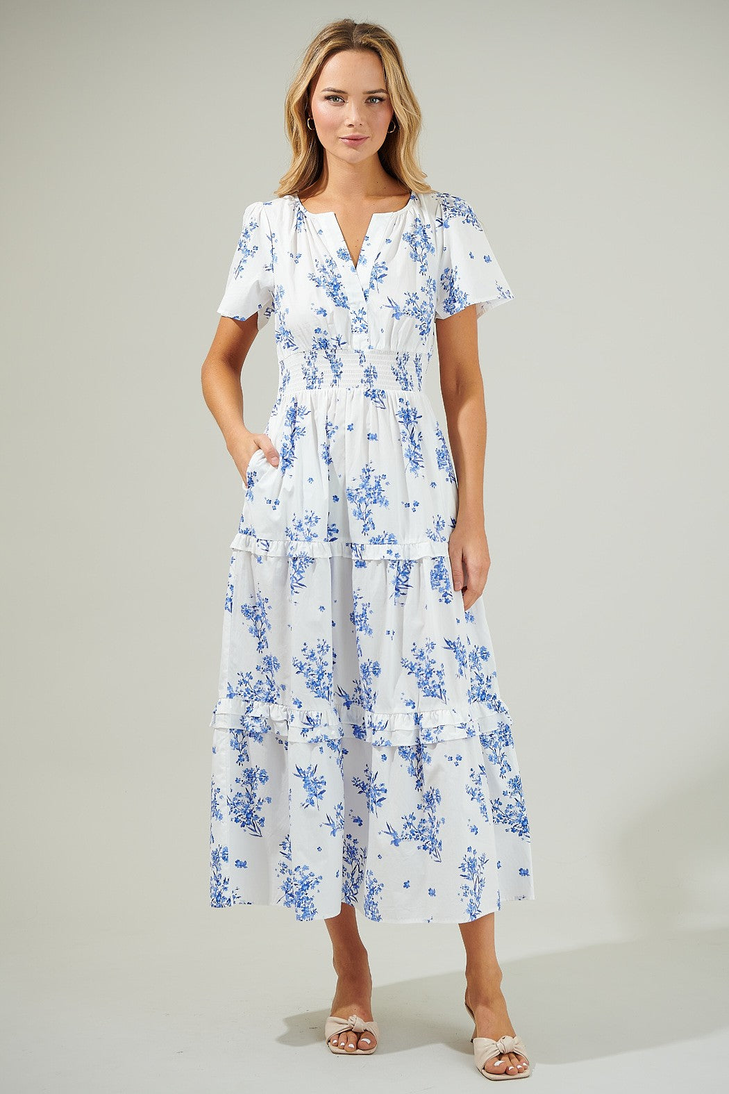 The Etta Poplin Tiered Maxi Dress