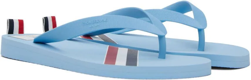 Thom Browne Blue RWB Stripe Flip Flops