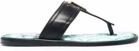 TOM FORD TF plaque quilted insole flip flops Black