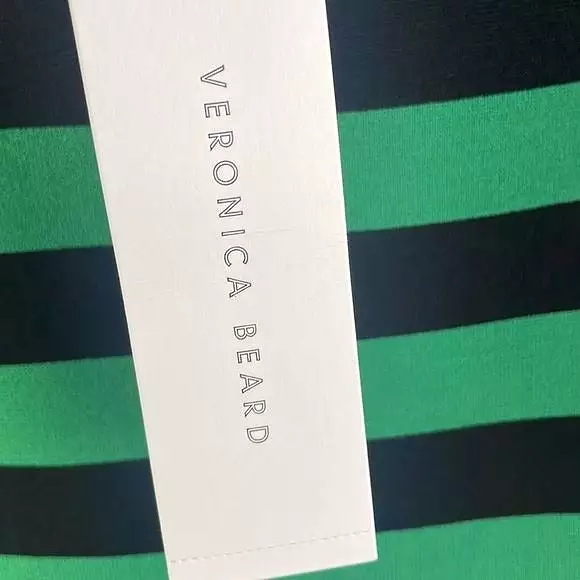 VeronicaBeard NWT Black Green Striped Knit Pencil Skirt