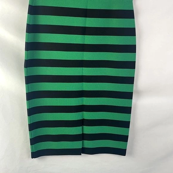 VeronicaBeard NWT Black Green Striped Knit Pencil Skirt