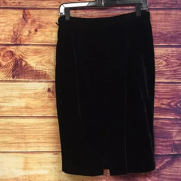 Vintage Valentino Black Velvet Pencil Skirt