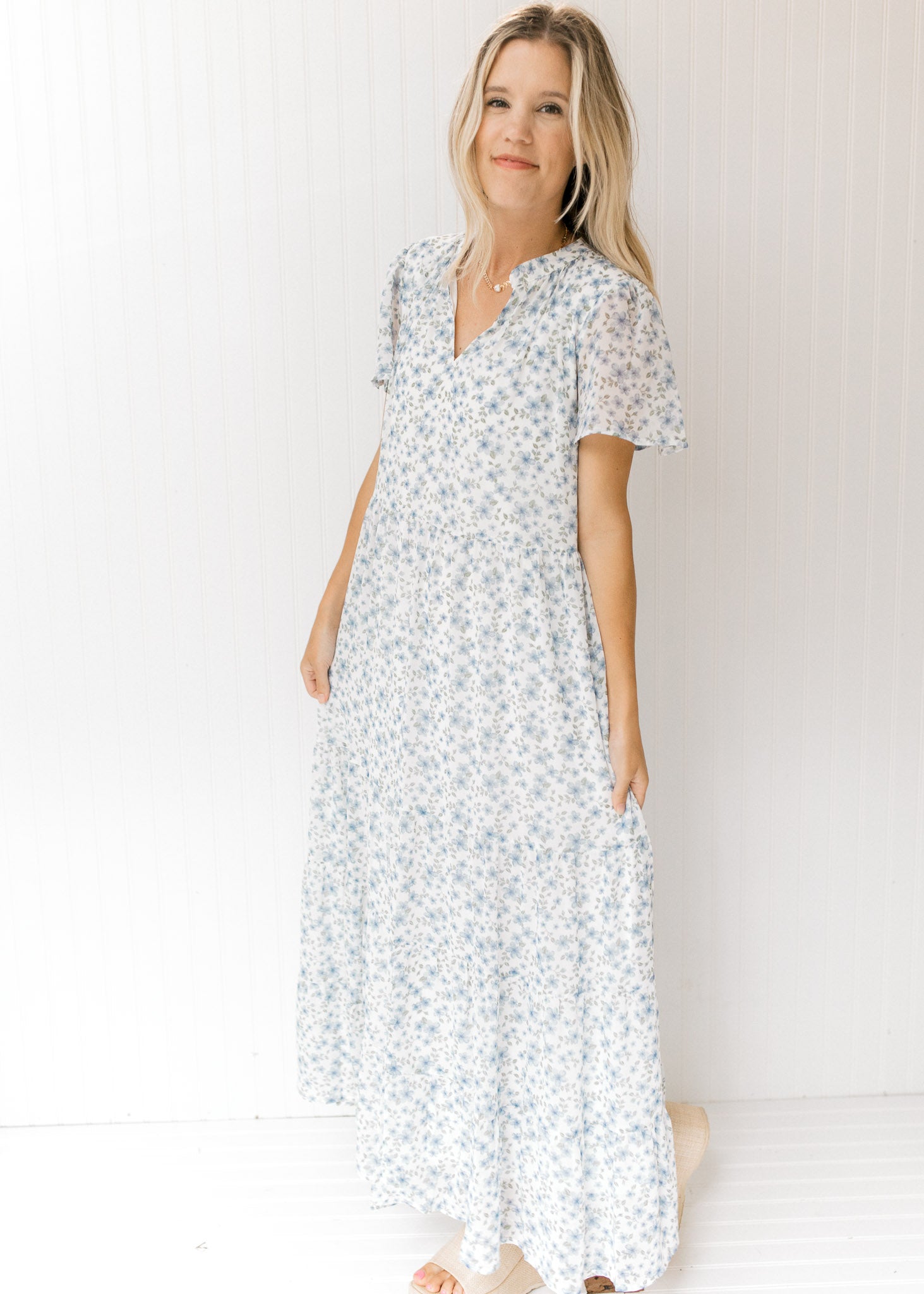 X Blue Shades Floral Maxi