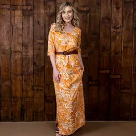 Zanzibar Explorer V-Neck Maxi Dress Amber