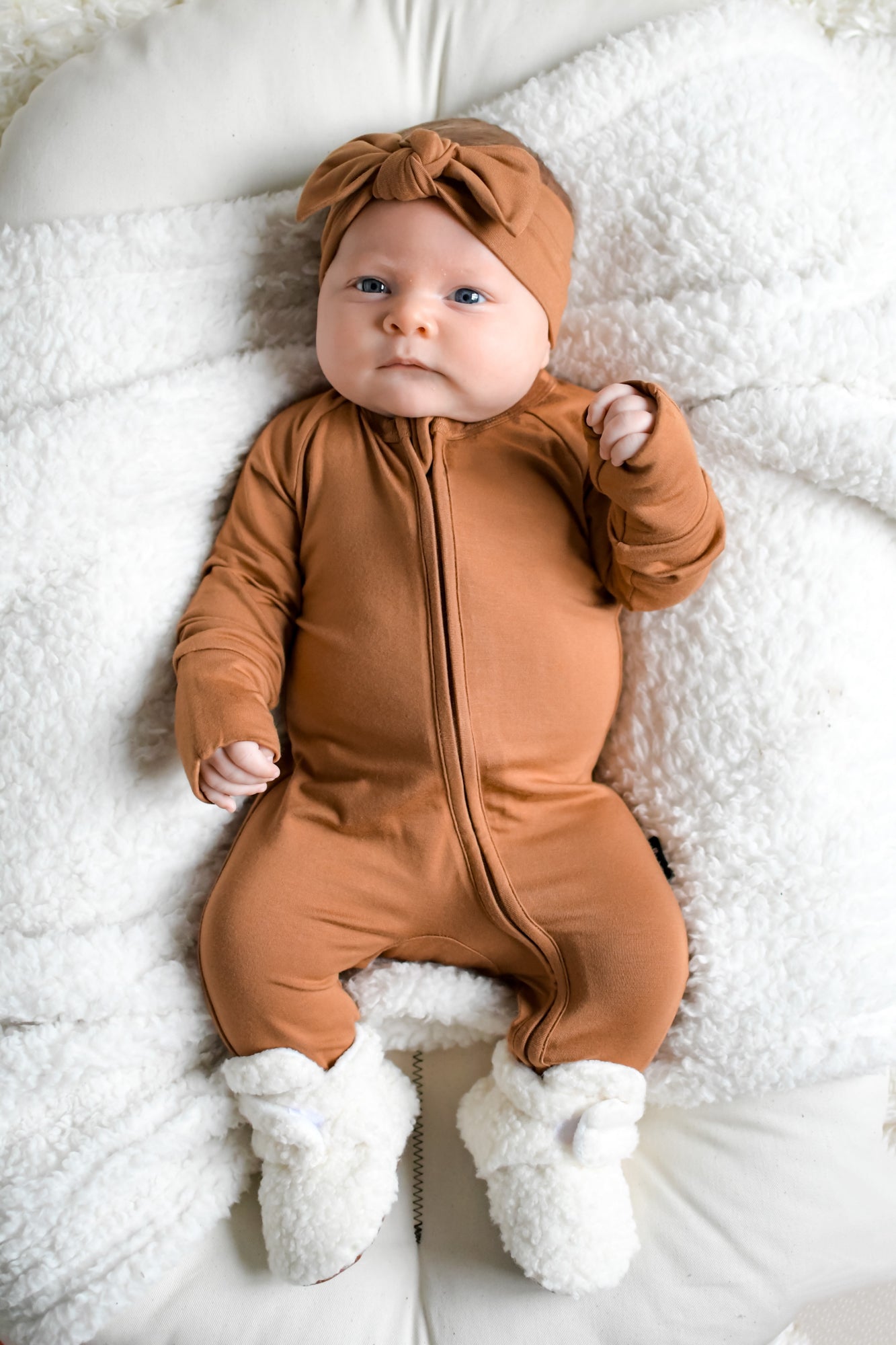 ZIP ROMPER - Caramel