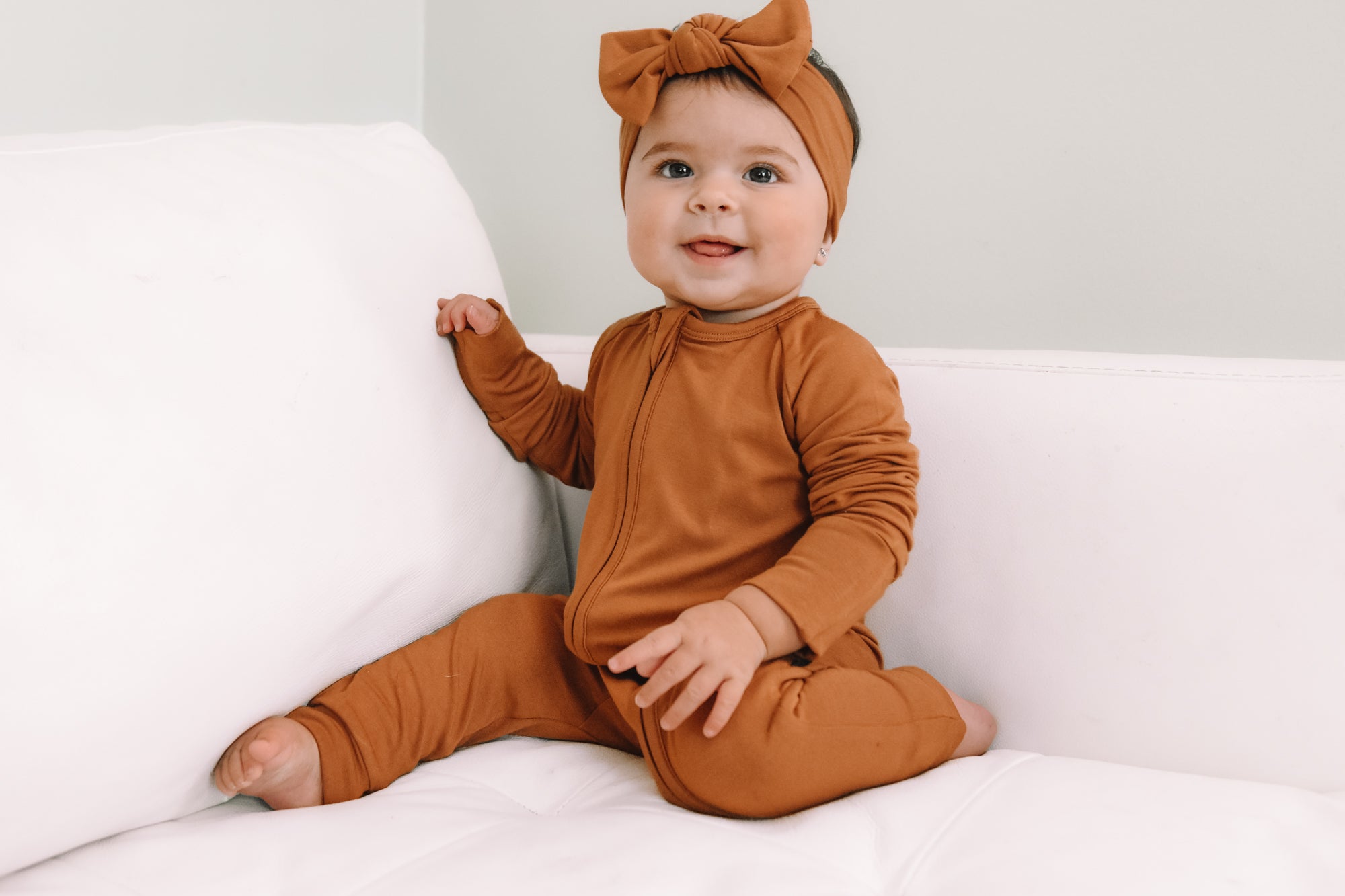 ZIP ROMPER - Caramel