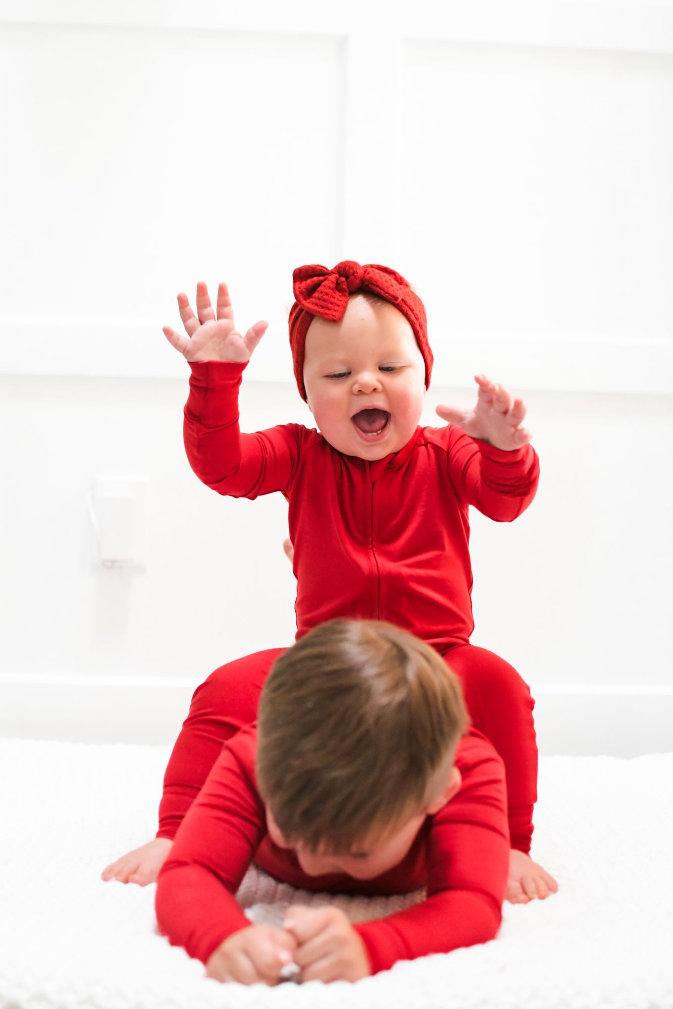 ZIP ROMPER - Red