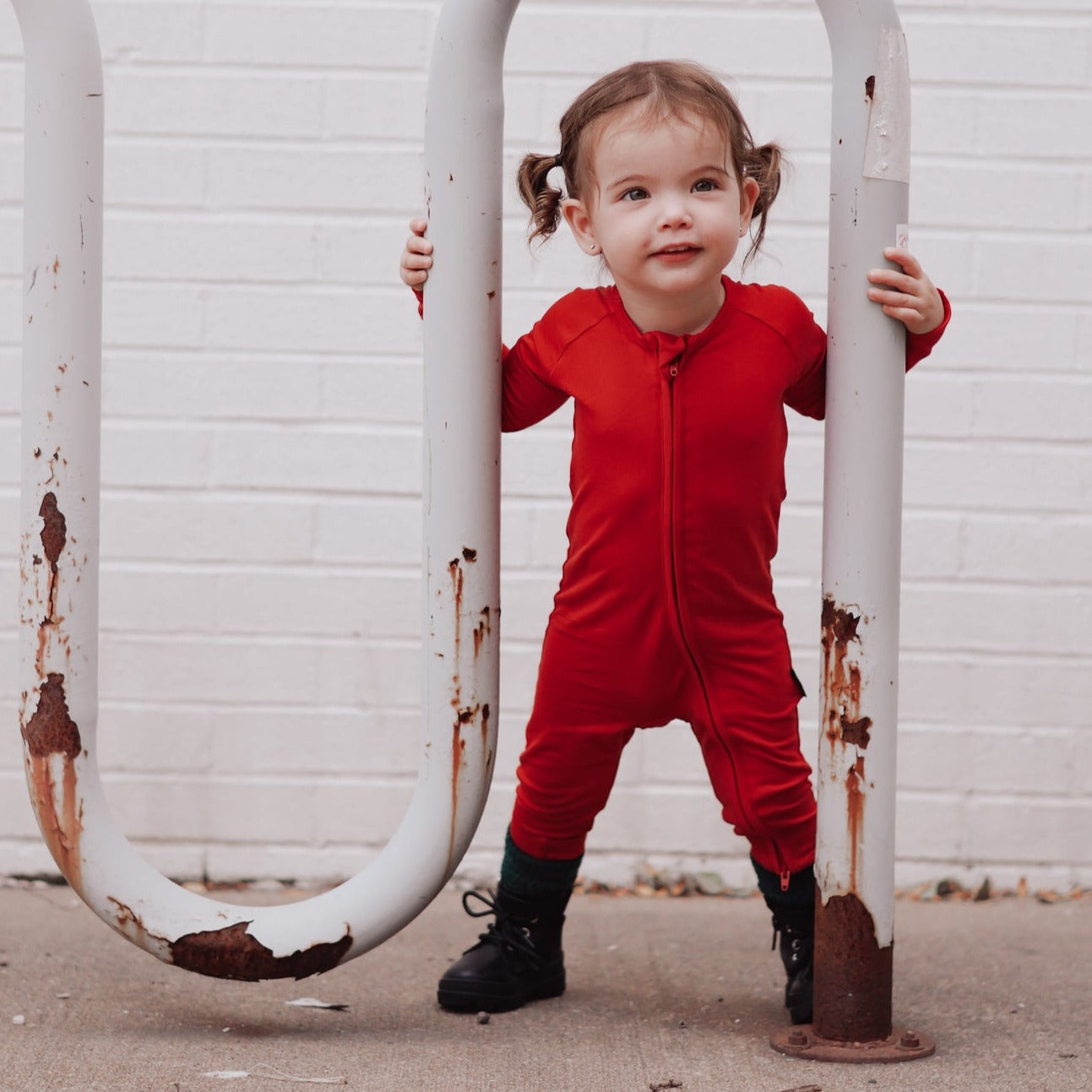 ZIP ROMPER - Red