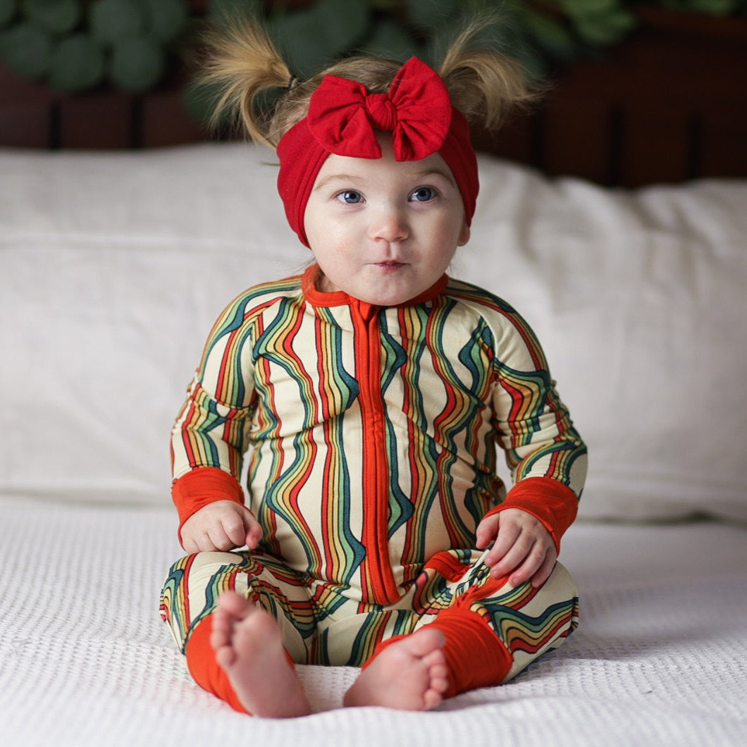 ZIP ROMPER - Retro Rainbow